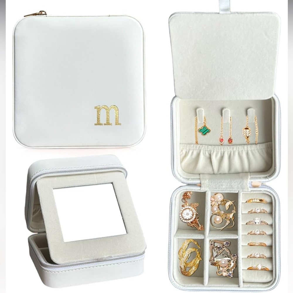NEW unused monogram jewelry box - M